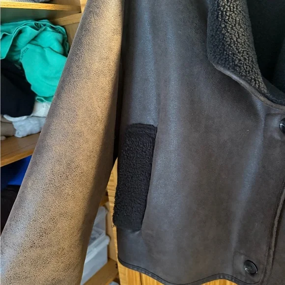 Zara Women's Dark Brown Teddy Jacket - Picture 3 of 4